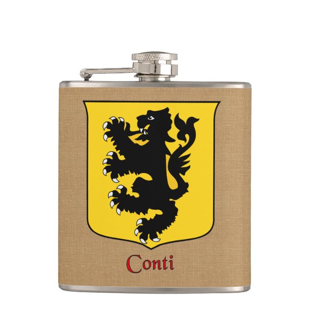Flasques Nom de famille italien Conti Historical Heraldic S (Devant)