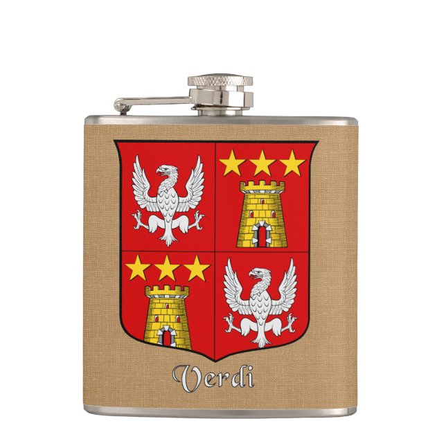 Flasques Nom de famille italien Verdi Heraldique Shield (Devant)