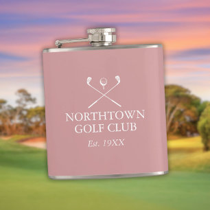 Flasques Nom personnalisé de club de golf Rose Poussiéreuse