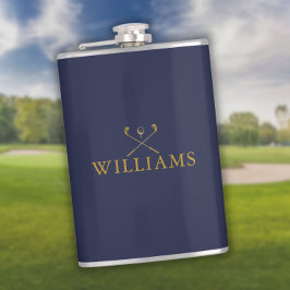 Flasques Nom Personnalisé Golf Clubs Gold Et Navy Blue