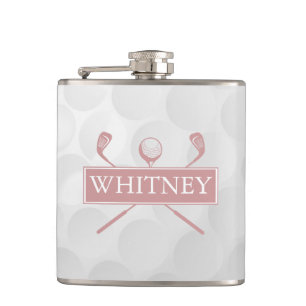 Flasques Nom personnalisé moderne Dusty Rose Clubs et Balle