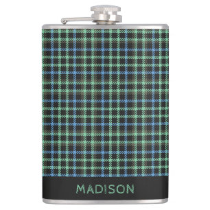 Flasques Nom personnalisé motif carreaux / tartan