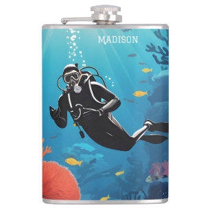 Flasques Nom personnalisé Scuba Diver