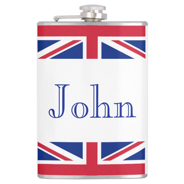 Flasques Nom personnalisé Union Jack Indicateur plat (Devant)