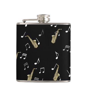 Flasques Notes musicales et saxophones Jazzy