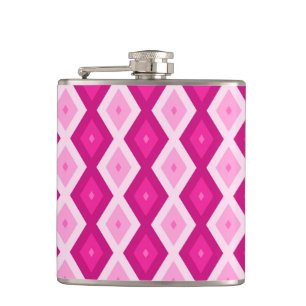 Flasques Nuances de motif de diamant fuchsia