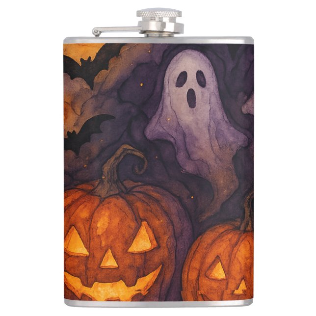 Flasques Nuit Éffrayante et Citrouille (Devant)