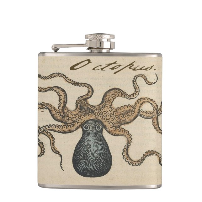 Flasques Octopus Kraken Illustration Vintage (Devant)