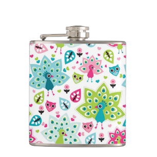 Flasques oiseau et hibou de paon