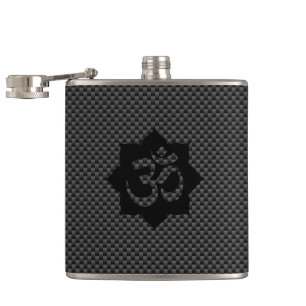 Flasques OM Symbole Lotus Spiritualité Yoga Style carbone