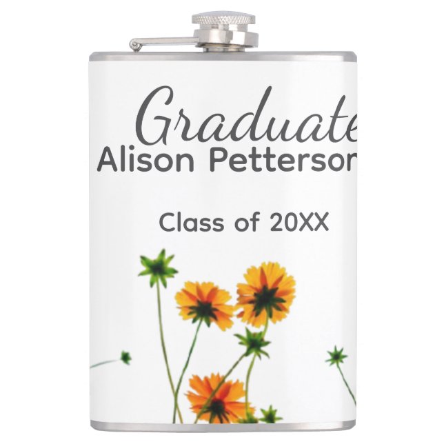 Flasques Orange jaune fleur sauvage moderne graduatie rusti (Devant)