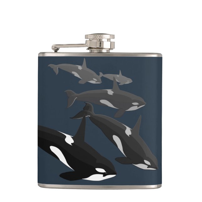 Flasques Orca Whale Art Flask Custom Orca Whale Drink Flask (Devant)