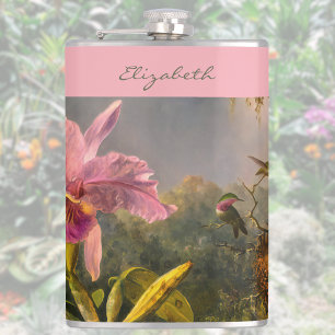 Flasques Orchidée Cattelya Brésilienne Colibri Monogrammé
