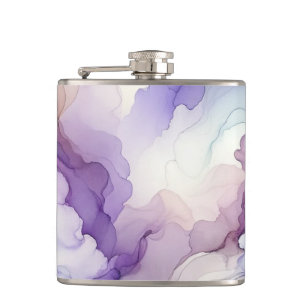 Flasques Orchidée florissante Aquarelle violette Art Abstra