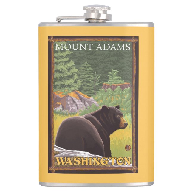 Flasques Ours noir dans la forêt - bâti Adams, Washington (Devant)