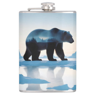 Flasques Ours polaire Double exposition Nature animale Natu