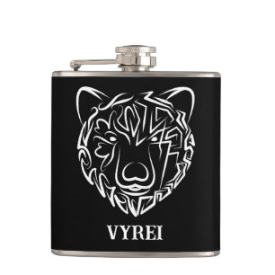 Flasques Ours tribal noir et blanc