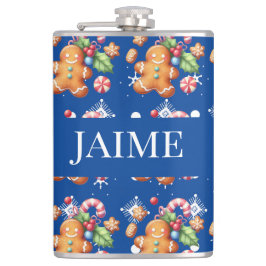Flasques Pain d'épices Noël Peppermenthe Bleu Nom Neige