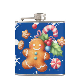 Flasques Pain d'épices Noël Peppermenthe Bleu Nom Neige