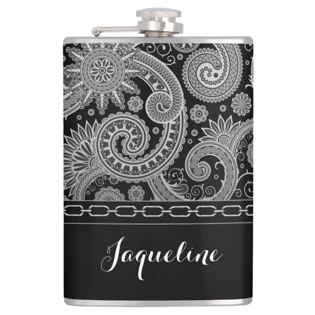 Flasques Paisley à chaînes noir (Devant)