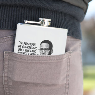 Flasques Paix et force – Citation inspirante de Malcolm X