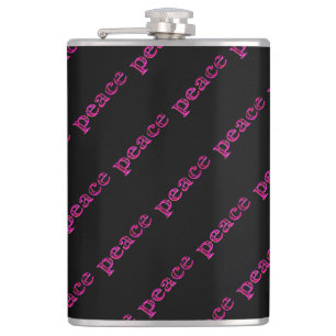 Flasques paix rose sur le noir