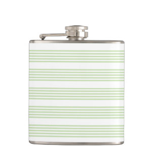 Flasques Pale vert et blanc cinq bandes motif