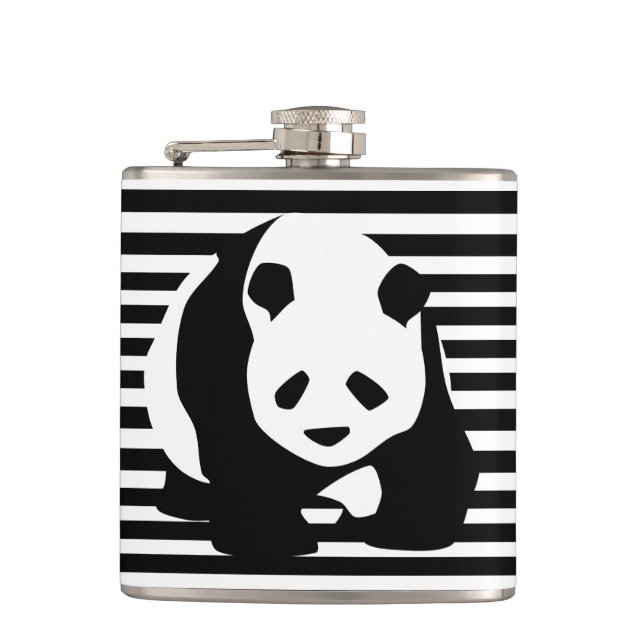 Flasques Panda et rayures noirs et blancs (Devant)