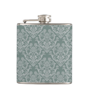 Flasques Papier peint floral vert