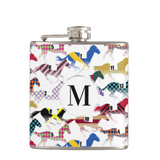 Flasques Partez pour les courses de chevaux Jockey Motif en