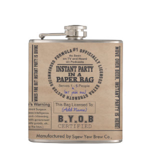 Flasques Partie dans un sac de papier personnalisable