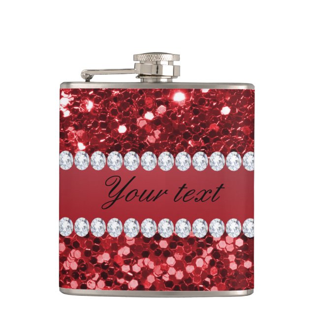 Flasques Parties scintillant des Faux rouges et diamants (Devant)
