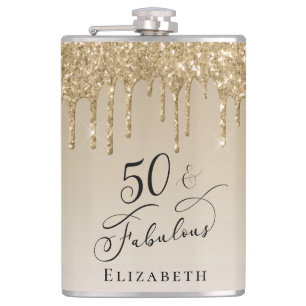 Flasques Parties scintillant d'or 50e anniversaire