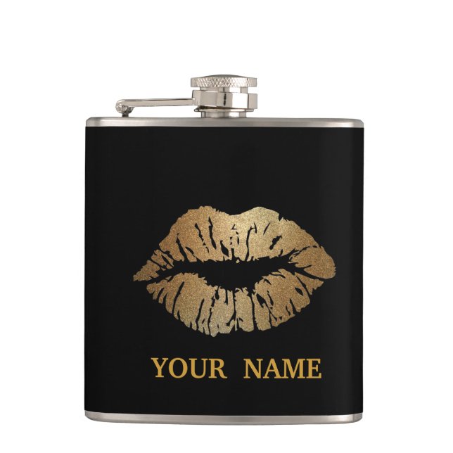 Flasques Parties scintillant d'or noir Faux Foil Confetti L (Devant)