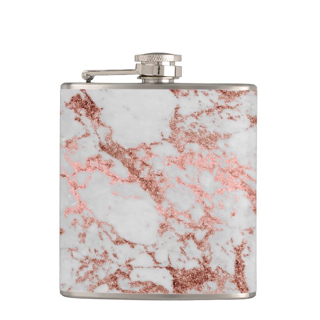 Flasques Parties scintillant d'or Rose en marbre moderne (Devant)