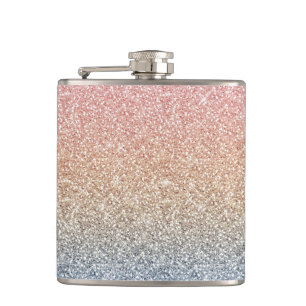 Flasques Parties scintillant Gold Blue Ombre de la Rose Blu