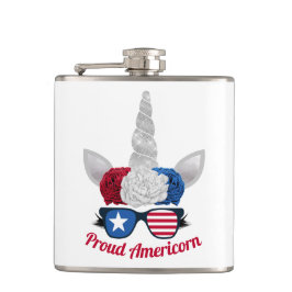 Flasques Parties scintillant patriotique Unicorne Rouge Bla