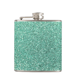 Flasques Parties scintillantes de vert de Seafoam