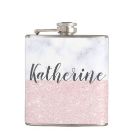 Flasques Parties scintillantes roses girly élégantes d'or