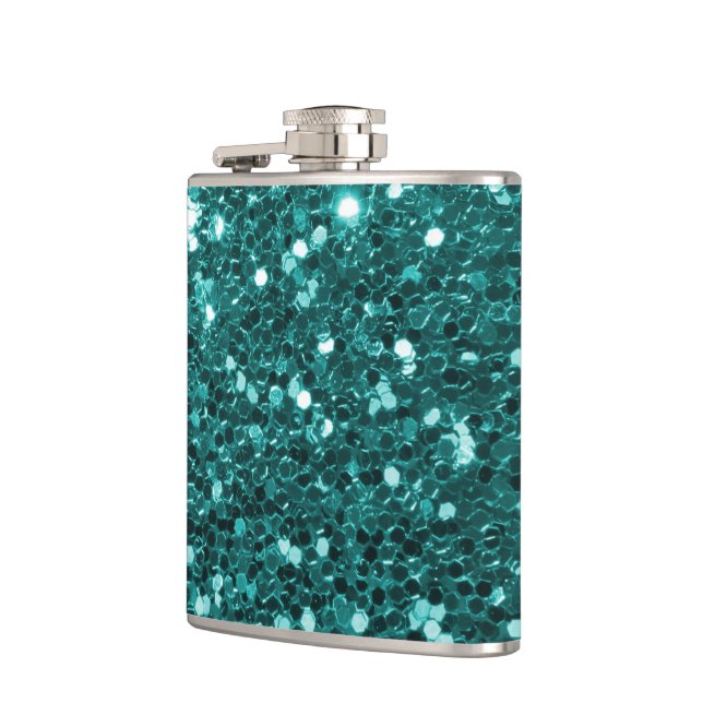 Flasques Parties scintillantes turquoises chics de Faux (Gauche)