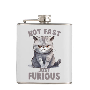 Flasques Pas rapide, juste furieux - Humour de chat gris