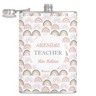 Flasques Pastel Arc-en-ciel avec Motif de coeur Awesome ens