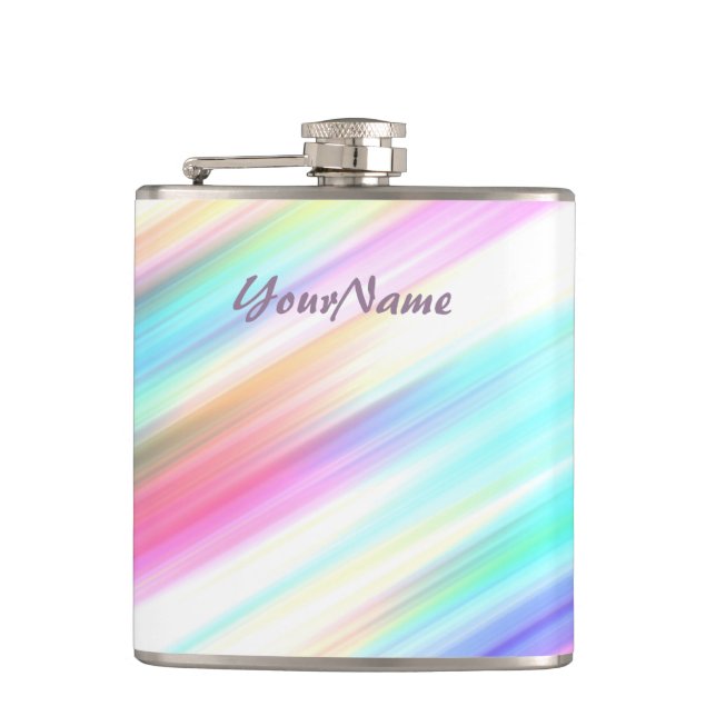 Flasques Pastel Rainbow Brush Strokes Personnalisé (Devant)
