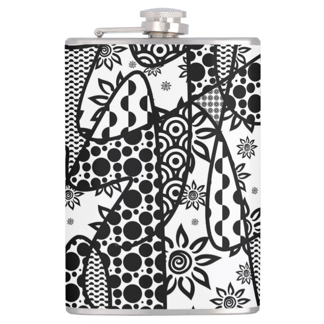 Flasques Patchwork motif noir et blanc 03 (Devant)