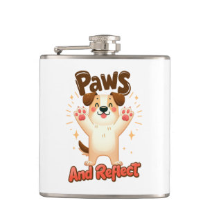 Flasques Pâtes Et Refléter Le Chien Mignonne