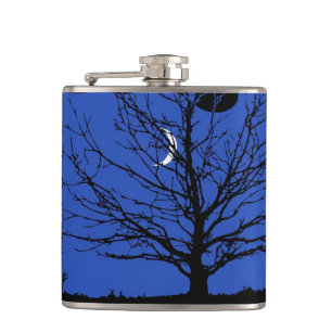 Flasques Paysage lunaire en bleu de cobalt et noir
