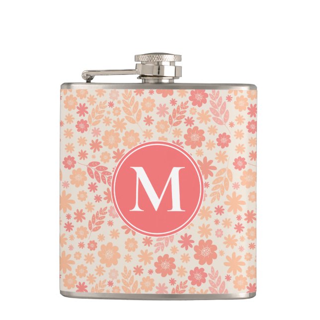 Flasques Peach Airy Fleur sauvage Meadow Motif (Devant)