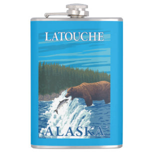 Flasques Pêche d'ours en rivière - Latouche, Alaska