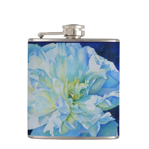 Flasques Peine d'aquarelle bleu blanc romantique
