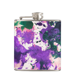 Flasques Peinture Abstraite couleur vert et pourpre